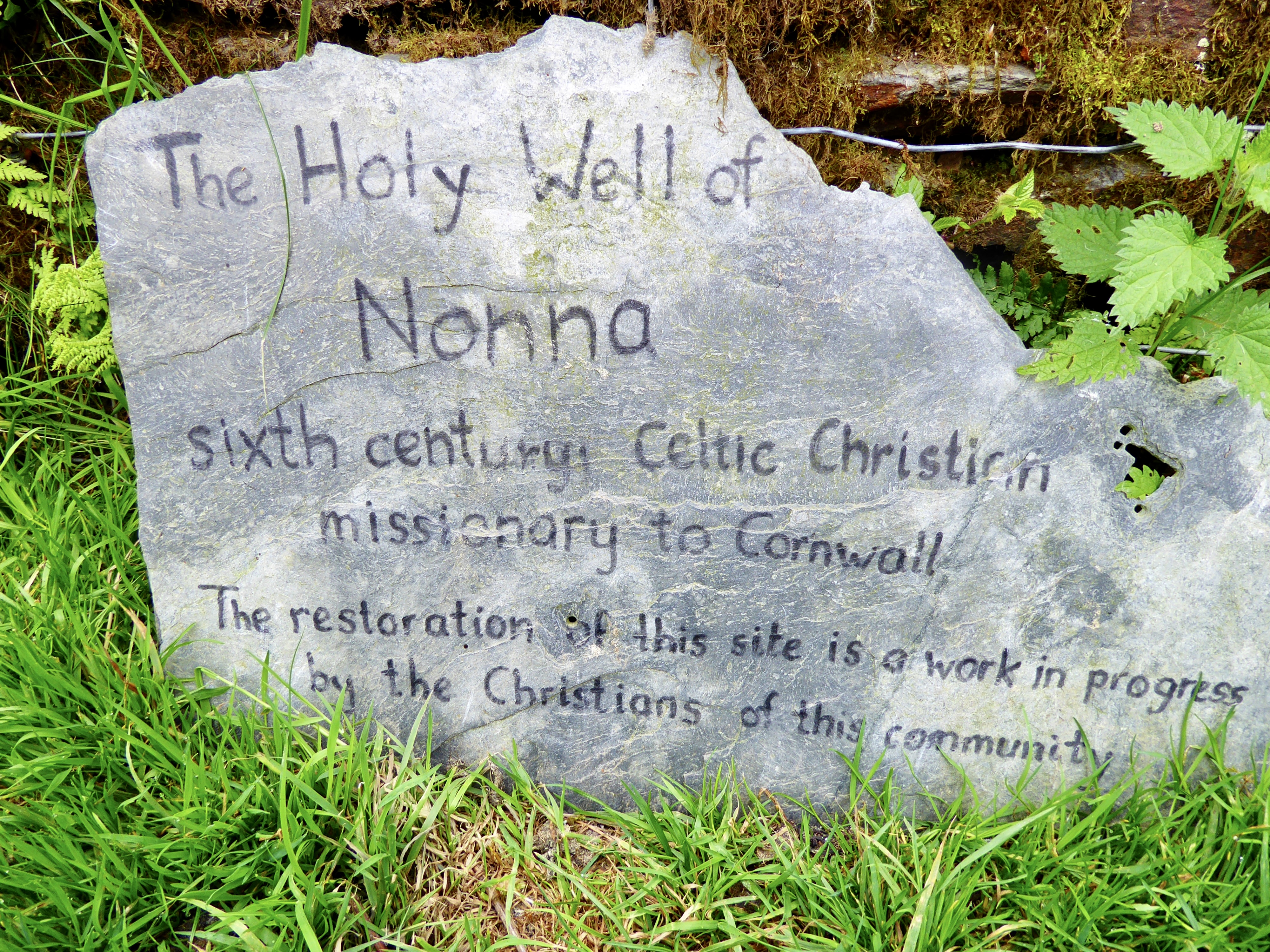 Altarnun st non well plaque