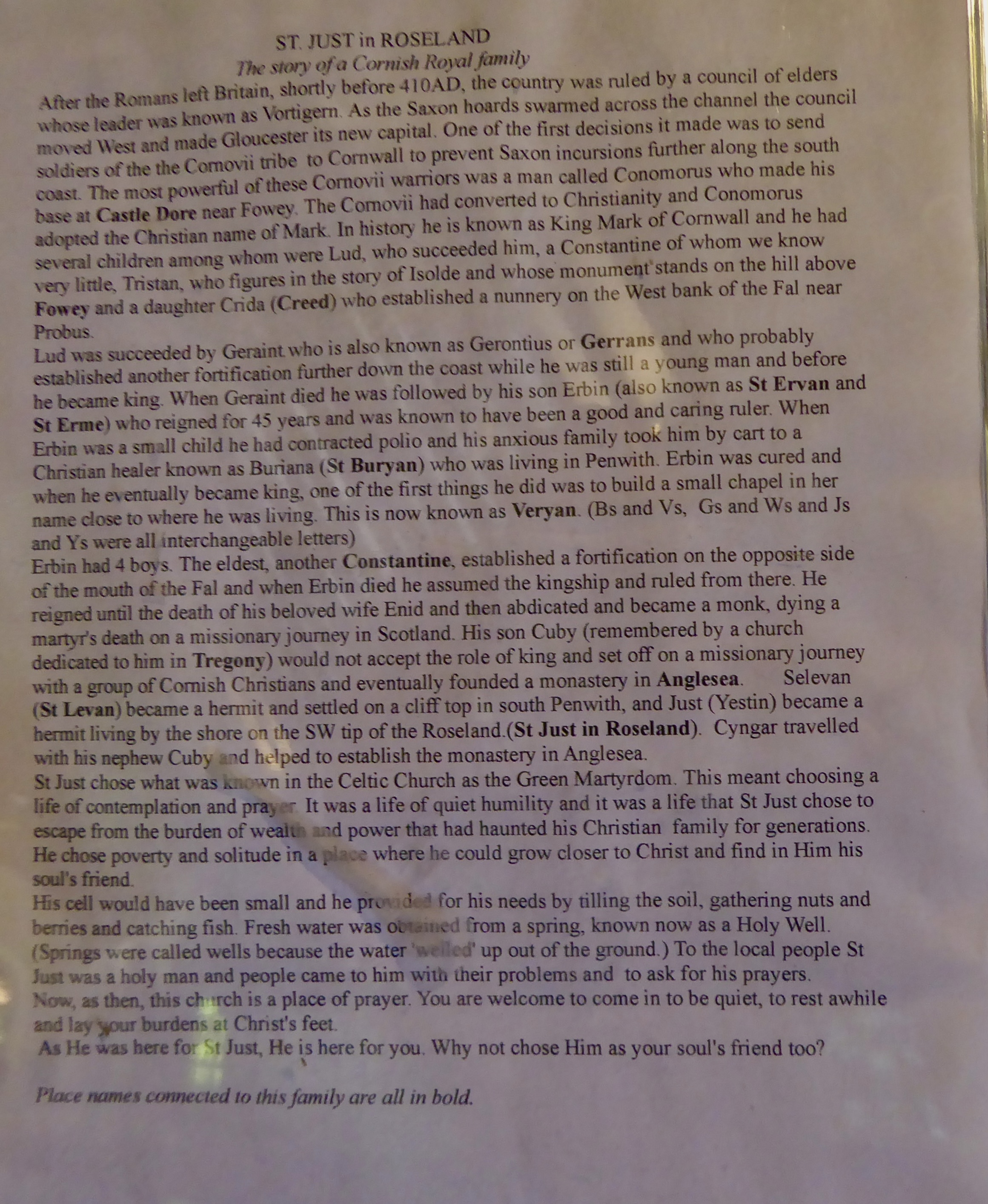 St just Cornish royal family