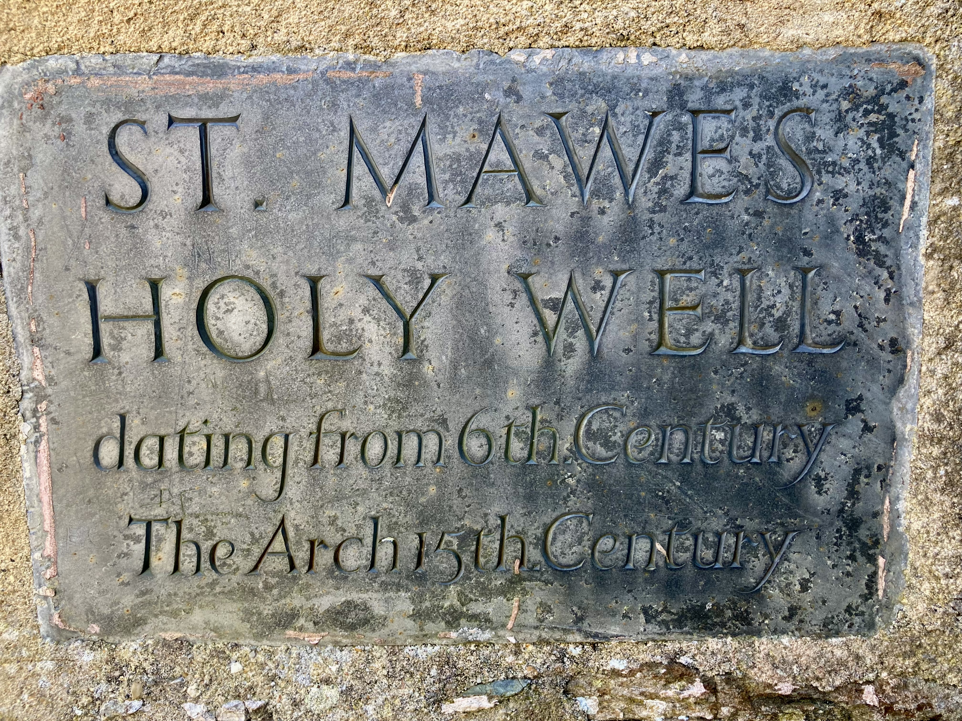St mawes holy well plaque